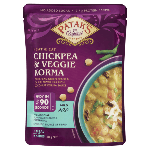 Patak’s Heat & Eat Chickpea & Veggie Korma 285g