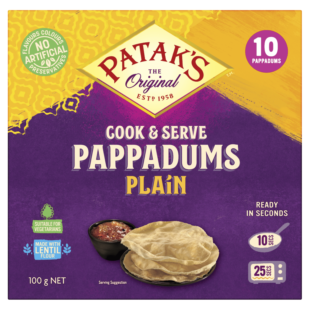 Patak’s Cook To Eat Pappadums Plain 100g