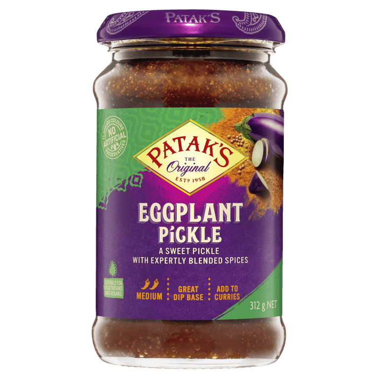 Patak’s Eggplant Pickle 312g Patak's Indian Curry Products and Recipes