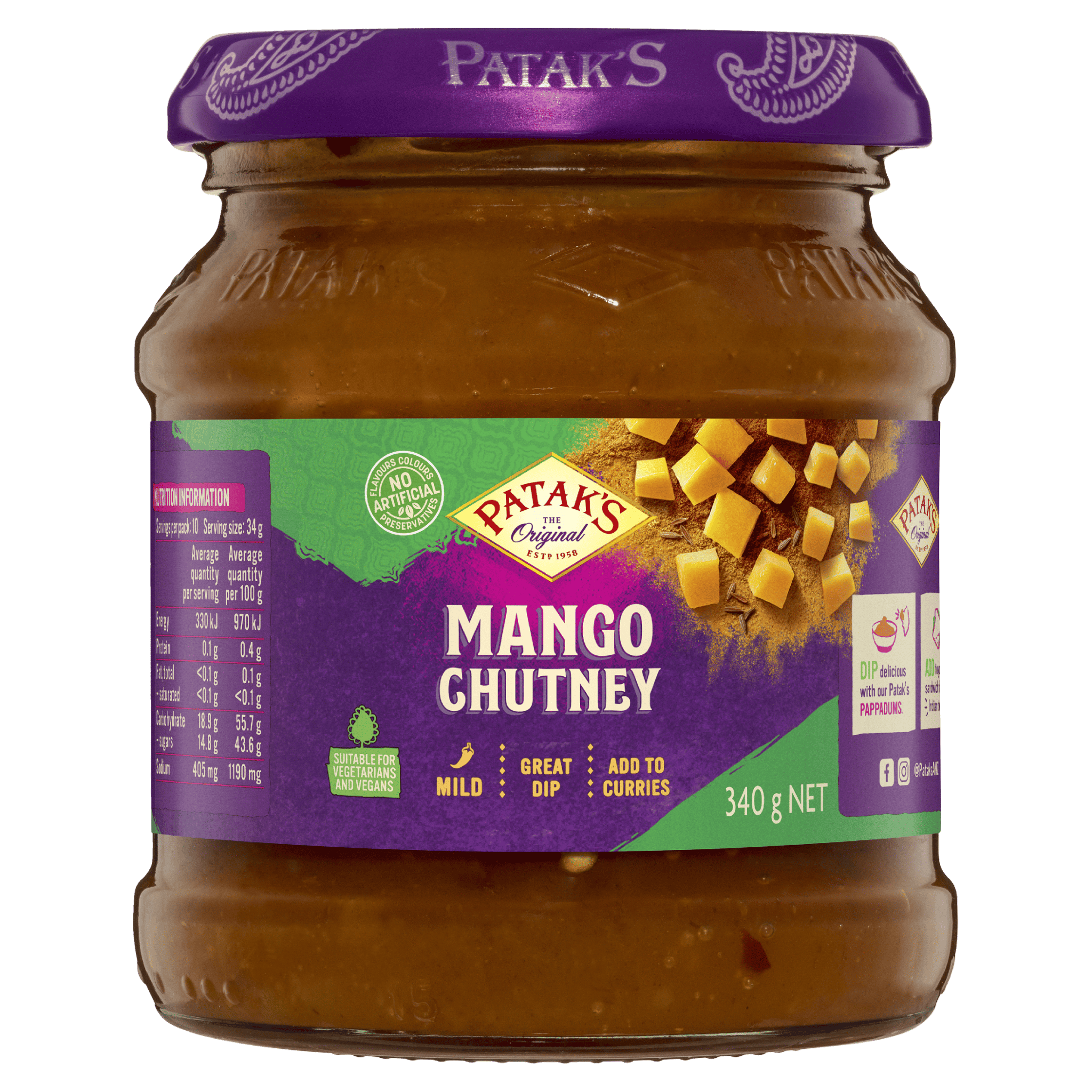 Patak’s Mango Chutney 340g - Patak's Indian Curry Products and Recipes