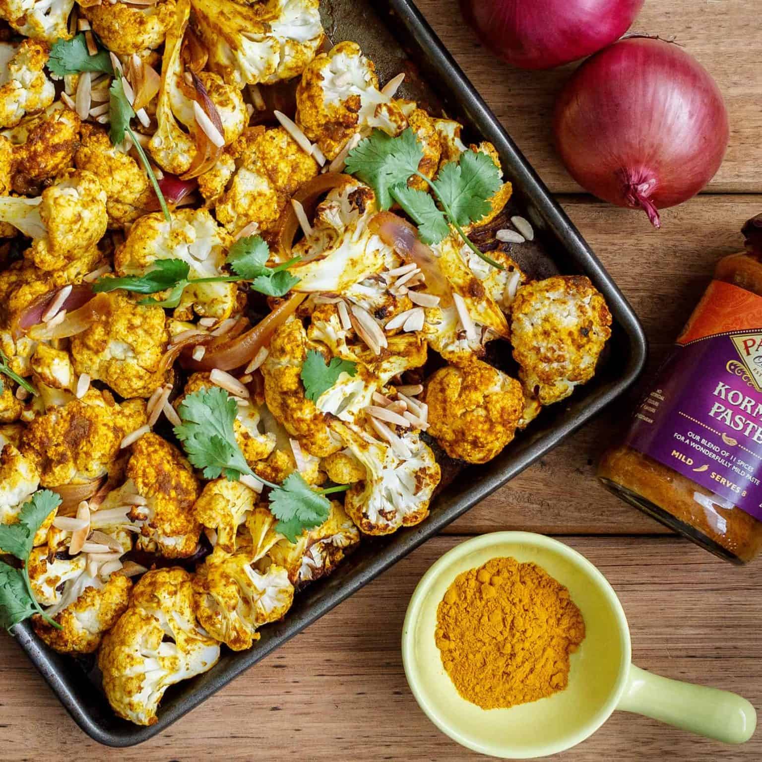 Roasted Korma Cauliflower Patak's Indian Curry Products and Recipes