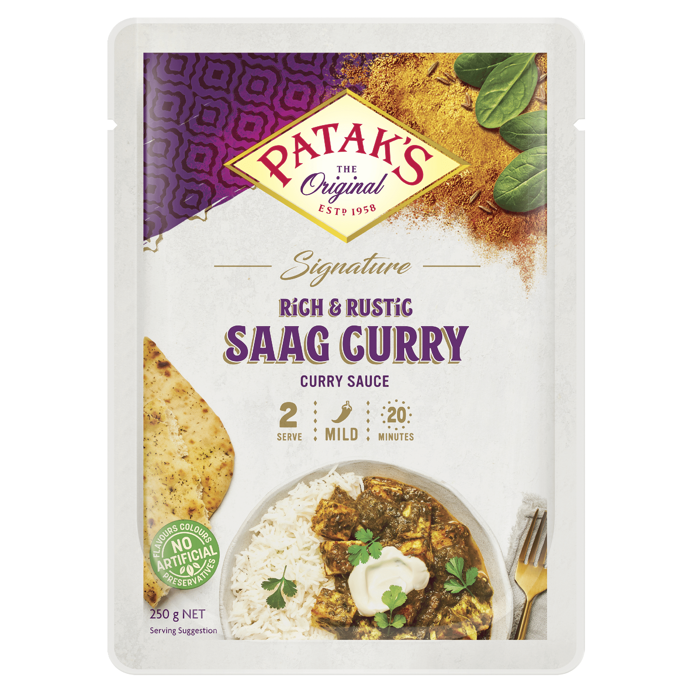 Patak’s Premium Signature Saag Curry Sauce 250g