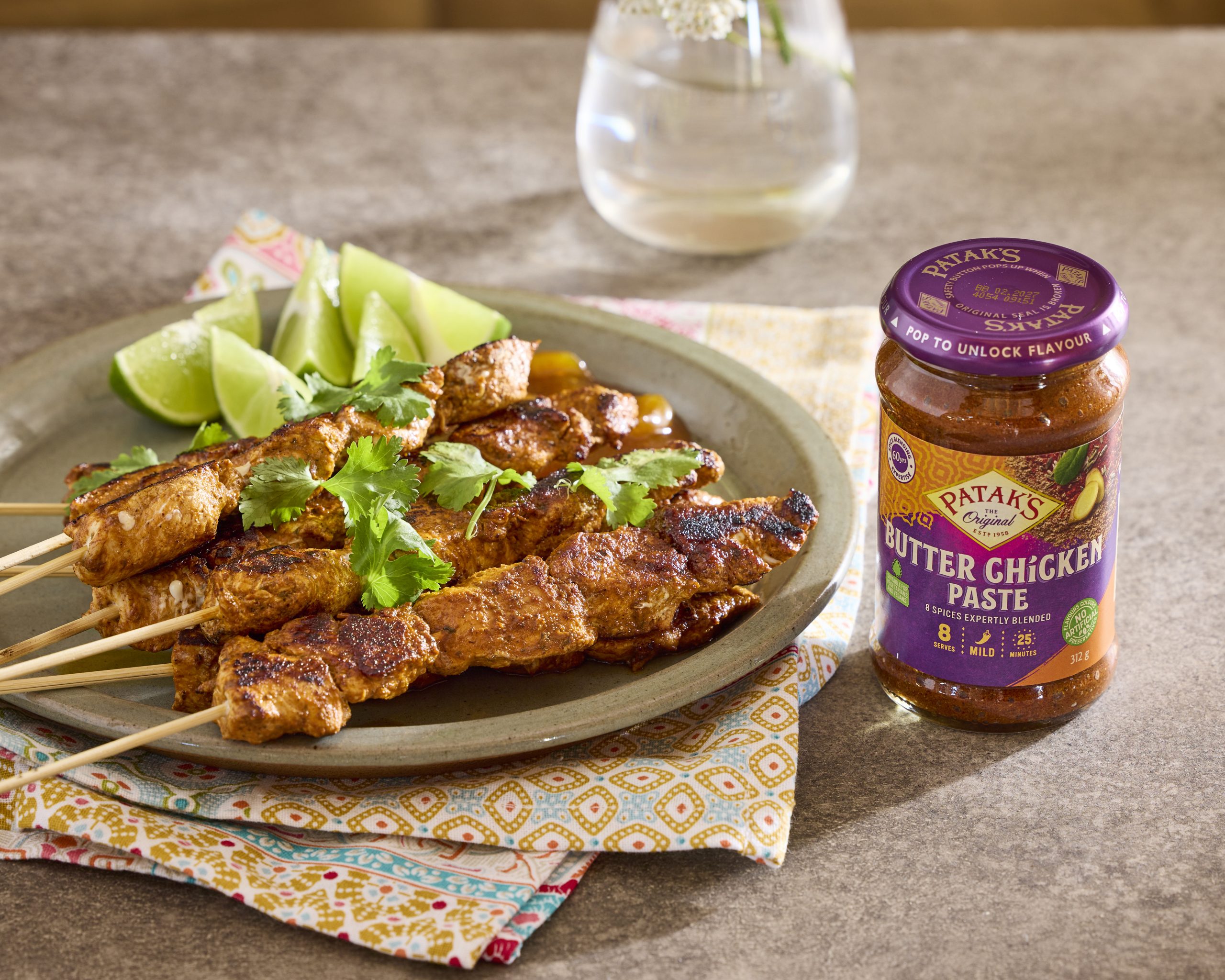Butter Chicken Skewers with Mango Chutney
