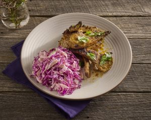 Anjali's Sticky Lamb Chops with Fennel & Cabbage Slaw